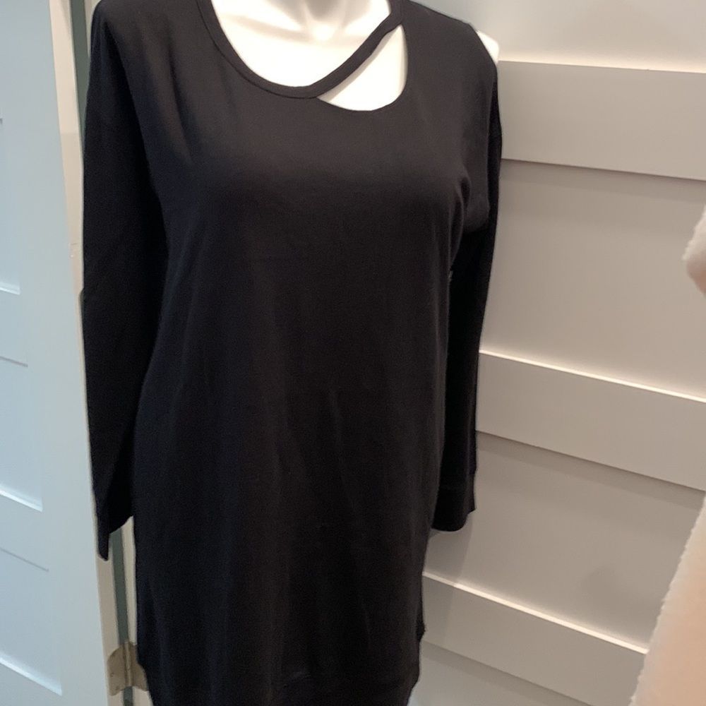 Xersion Black Long Sleeve Sweatshirt Dress
